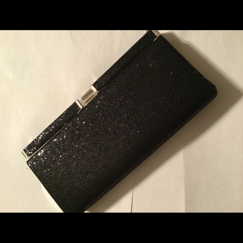 Black sequin clutch